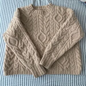 Vintage Abercrombie & Fitch Cable Knit Sweater 100% Shetland Wool